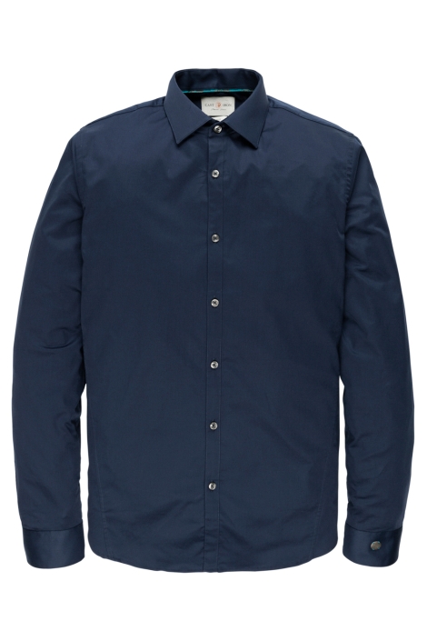 Cast Iron blauwe heren overhemd | Vooraanzicht
