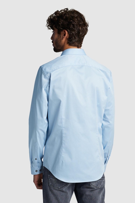 Cast Iron blauwe heren overhemd | Model achteraanzicht