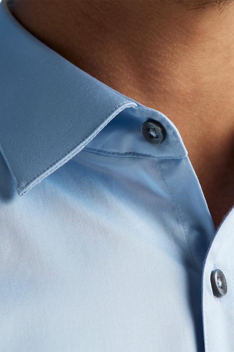 Cast Iron blauwe heren overhemd | Close up