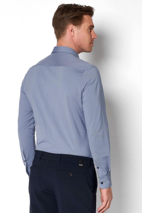 Pure H. Tico blauwe heren overhemd | Model achteraanzicht