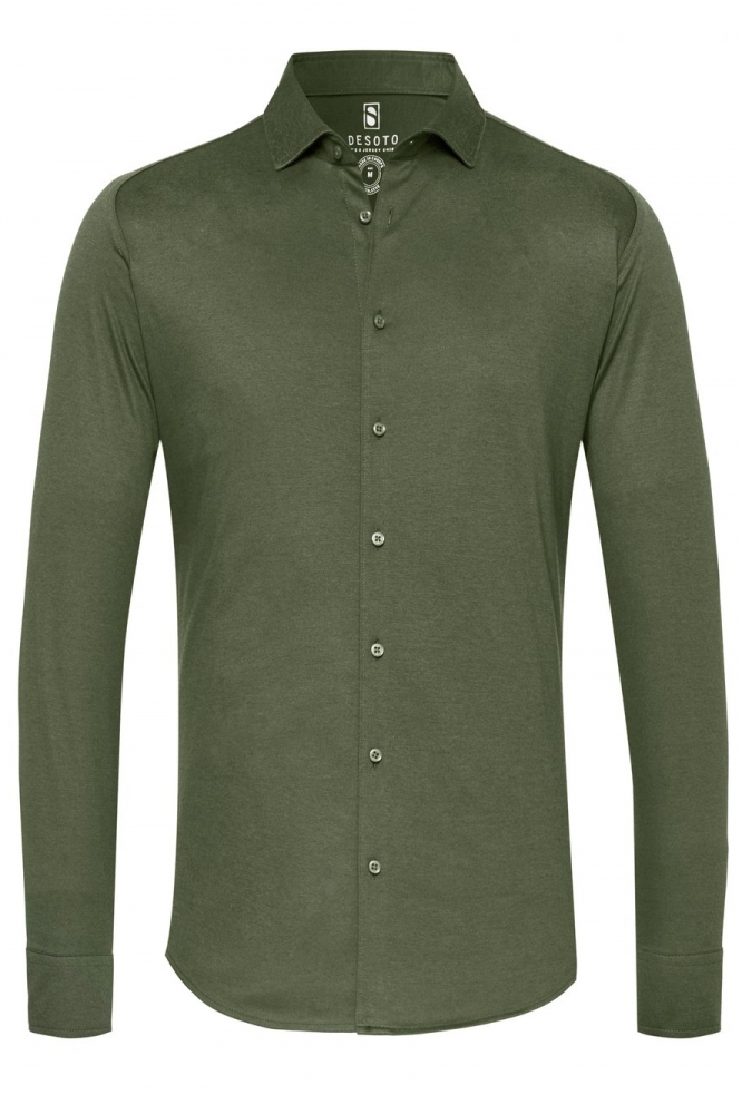 Desoto groene heren overhemd | Vooraanzicht