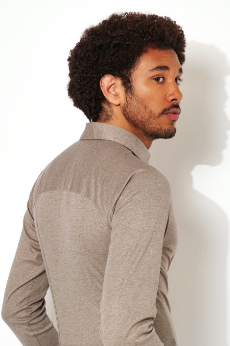 Desoto taupe heren overhemd | 
