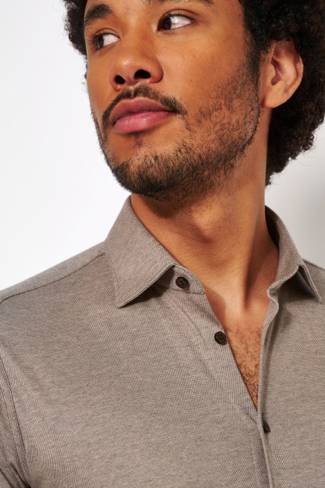 Desoto taupe heren overhemd | 