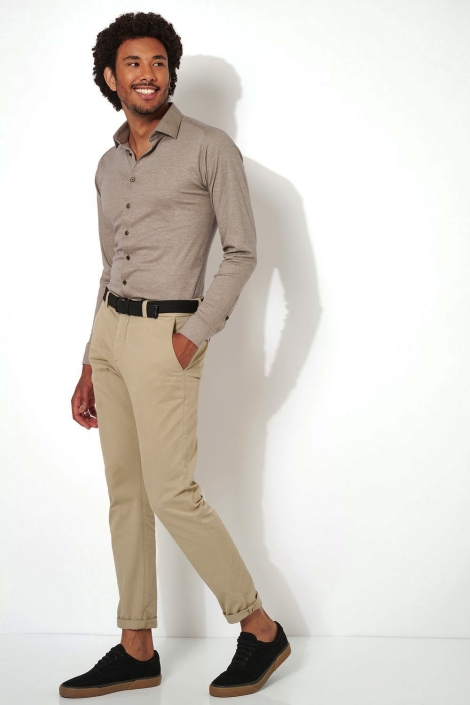 Desoto taupe heren overhemd | 