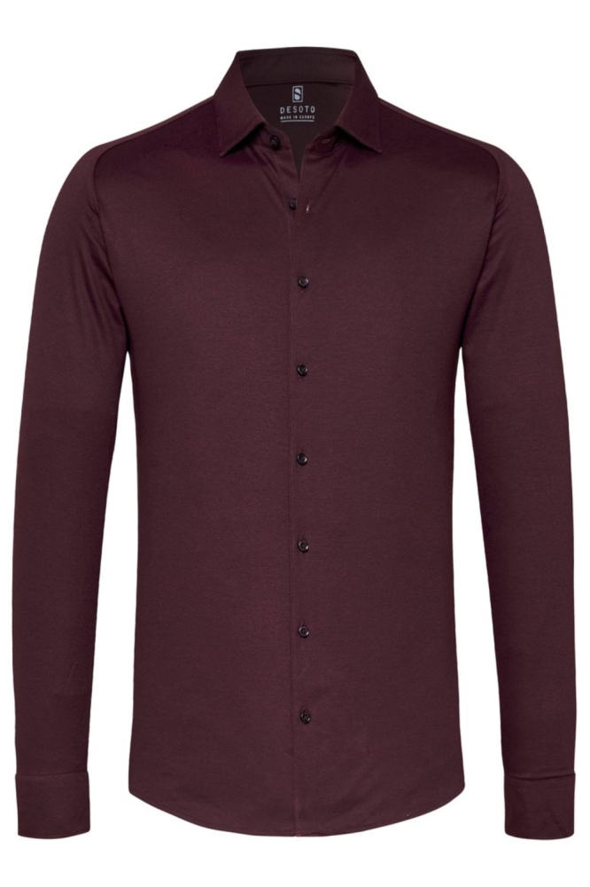 Desoto bordeaux heren overhemd | Vooraanzicht