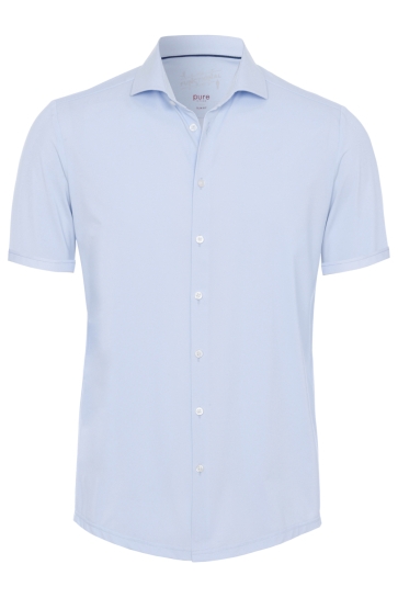 Pure H. Tico Overhemd FUNCTIONAL SHIRT SS 4030 22750 100 PLAIN LIGHT BLUE