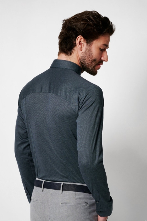Desoto blauwe heren overhemd | Model achteraanzicht