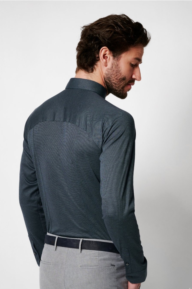 Desoto blauwe heren overhemd | Model achteraanzicht