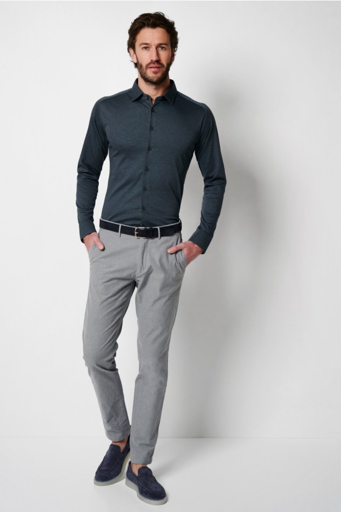 Desoto blauwe heren overhemd | Model vooraanzicht