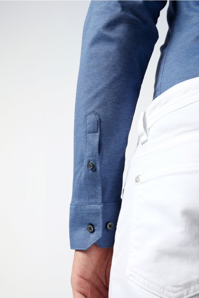 Desoto blauwe heren overhemd | Close up