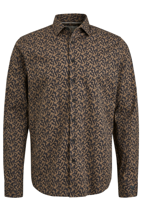 Cast Iron bruine heren overhemd | Vooraanzicht
