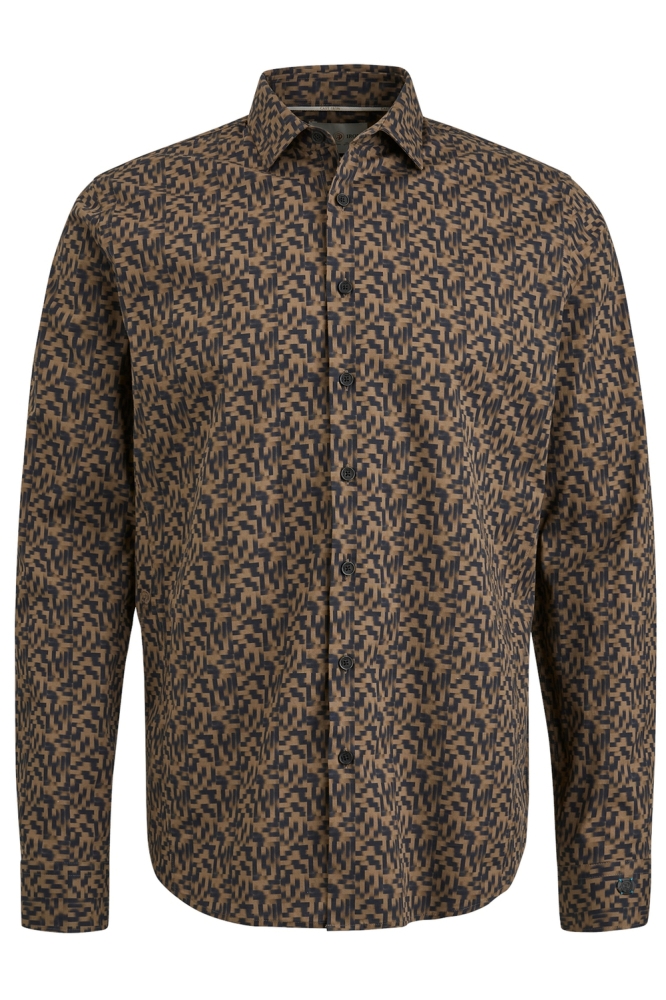Cast Iron bruine heren overhemd | Vooraanzicht