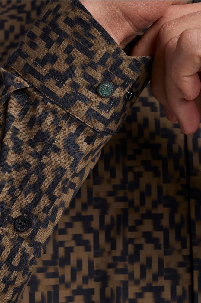 Cast Iron bruine heren overhemd | Close up