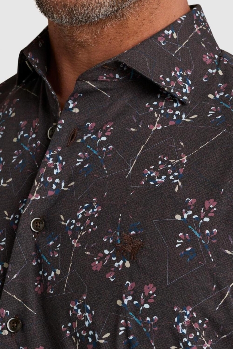 Vanguard bruine heren overhemd | Close up