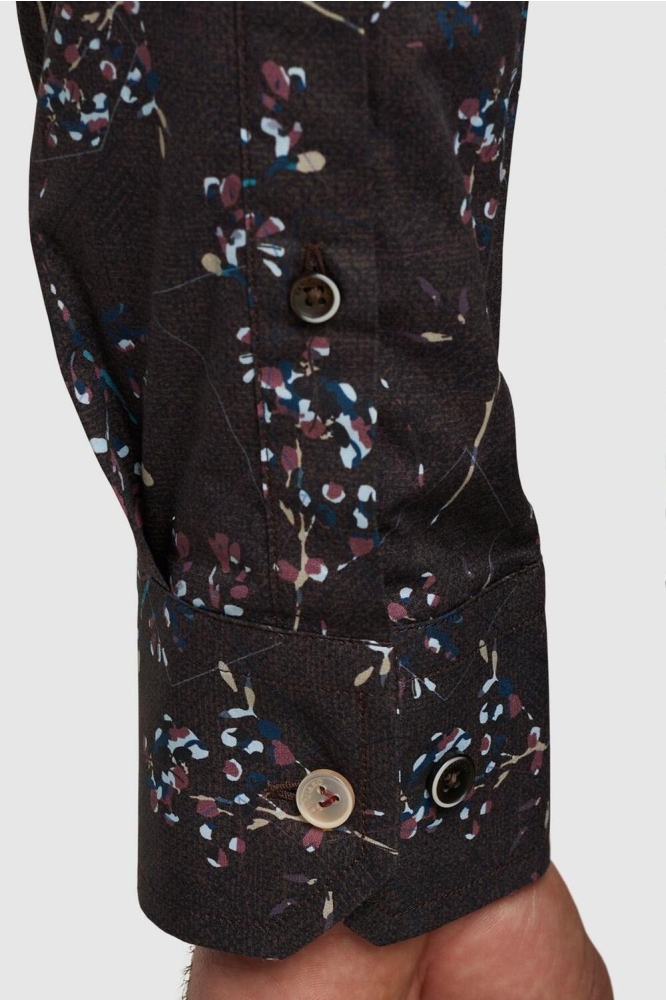 Vanguard bruine heren overhemd | Close up