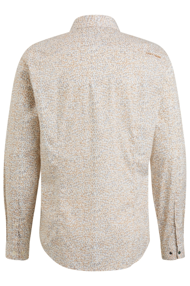 Cast Iron beige heren overhemd | Achteraanzicht