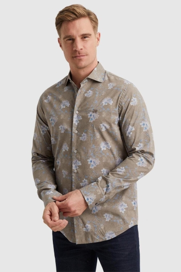 Vanguard long sleeve shirt print on fine po Groen