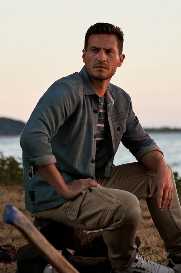 PME legend Overhemd SHIRT JACKET WITH HERRINGBONE PATTERN PSI2403224 6019