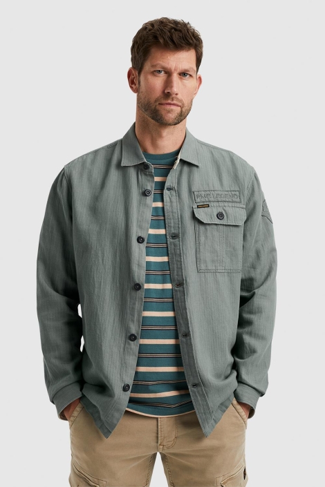 PME legend groene heren overhemd | Model vooraanzicht