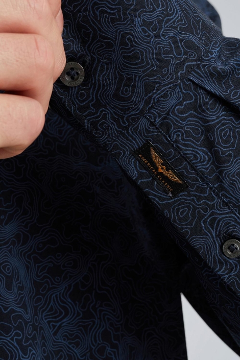 PME legend blauwe heren overhemd | Close up