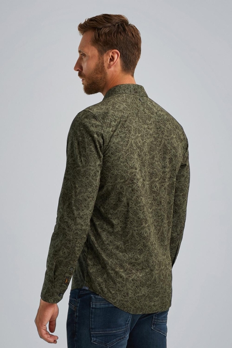 PME legend groene heren overhemd | Model achteraanzicht