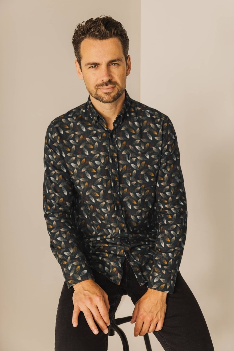 State of Art grijze heren overhemd | Model vooraanzicht