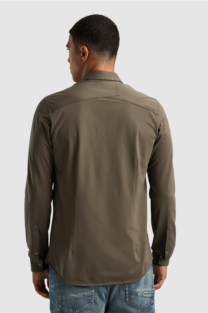 Cast Iron groene heren overhemd | Model achteraanzicht
