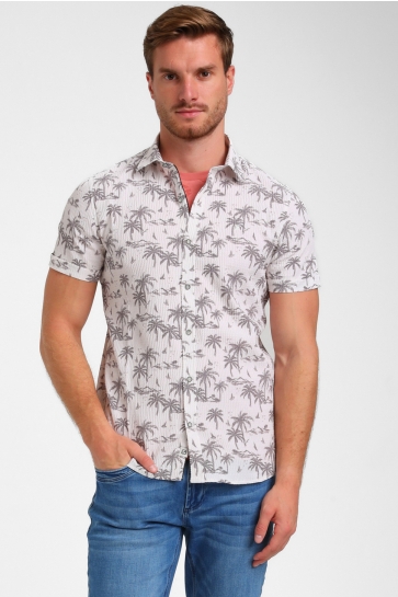 Gabbiano Overhemd SEERSUCKER KORTE MOUWEN OVERHEMD 335933 SAND