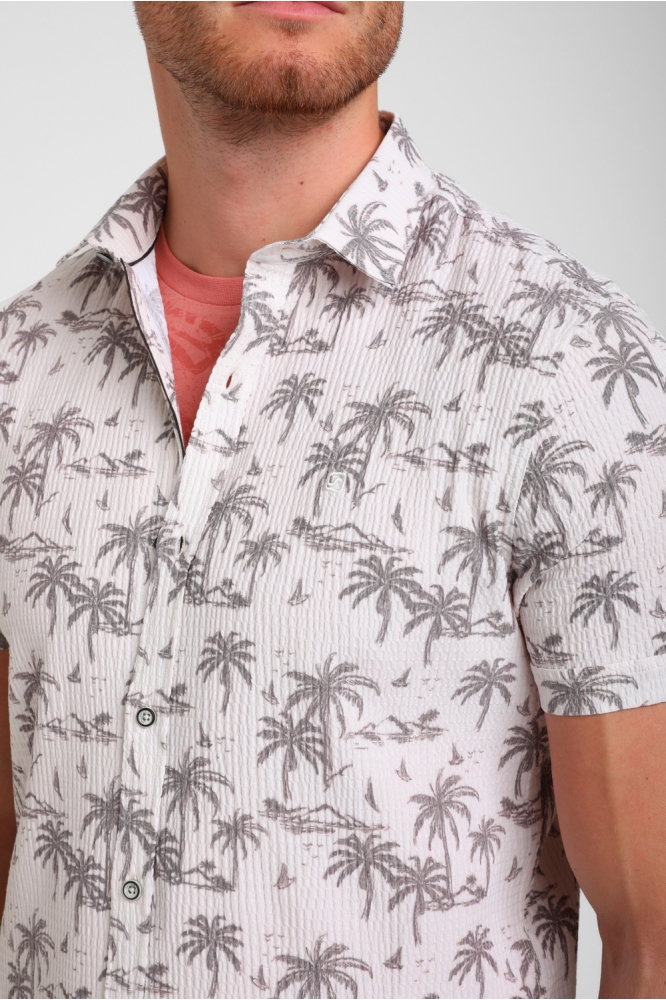 Gabbiano beige heren overhemd | Close up