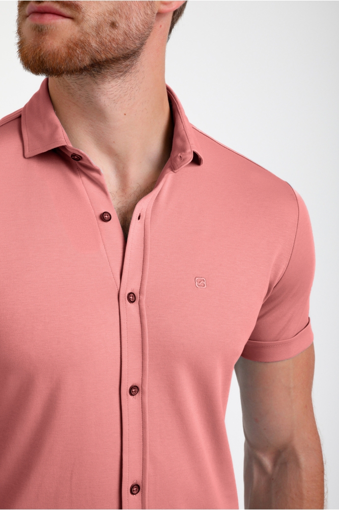 Gabbiano oranje heren overhemd | Close up