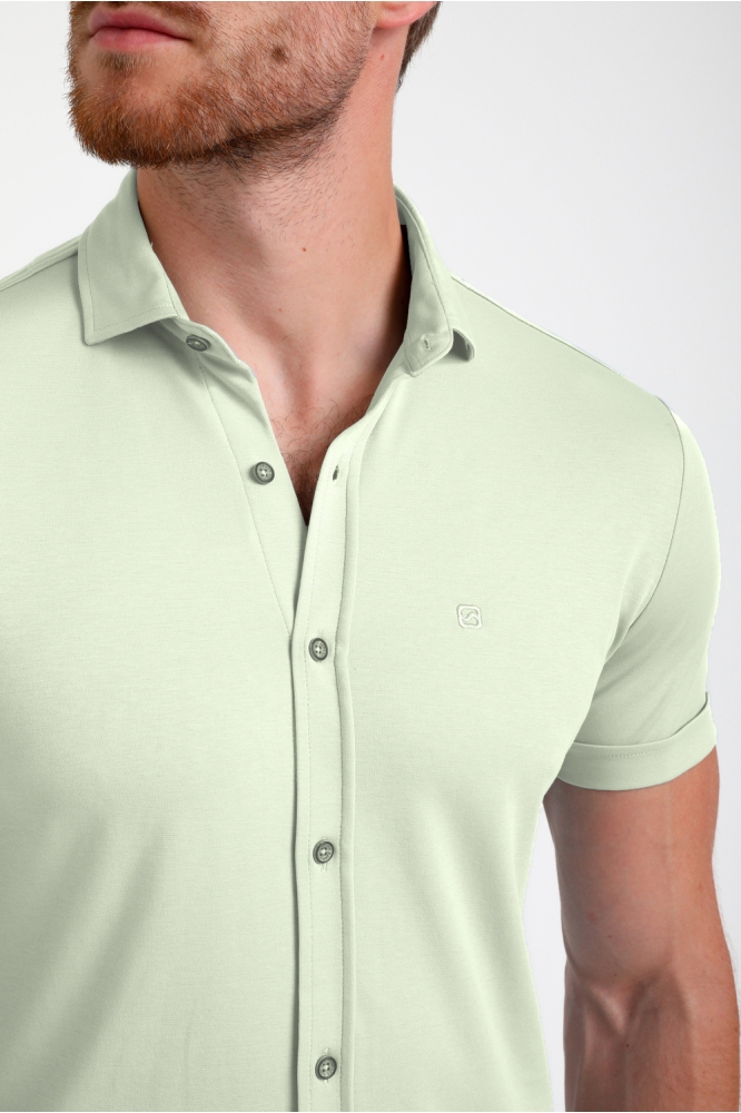 Gabbiano groene heren overhemd | Close up