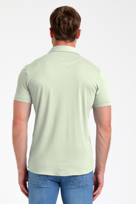 Gabbiano groene heren overhemd | Model achteraanzicht