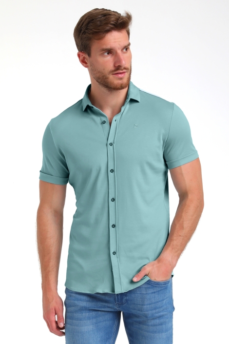 Gabbiano blauwe heren overhemd | Model vooraanzicht