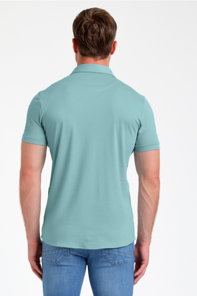 Gabbiano blauwe heren overhemd | Model achteraanzicht