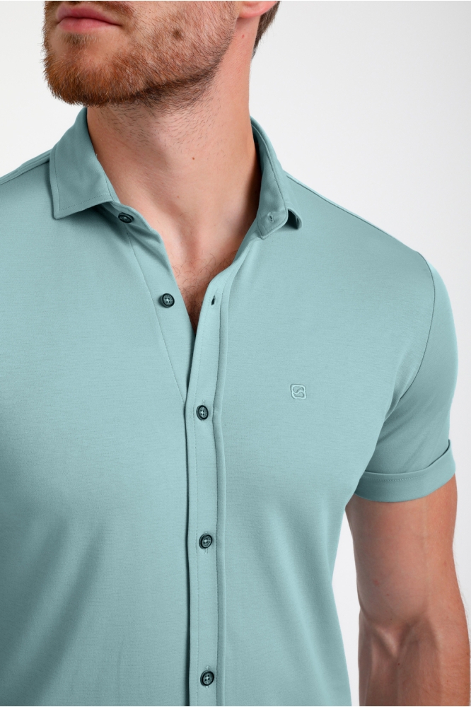 Gabbiano blauwe heren overhemd | Close up