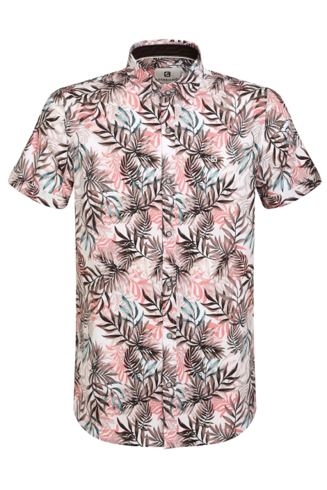 Gabbiano beige heren overhemd | Vooraanzicht