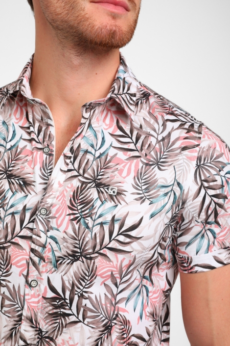 Gabbiano beige heren overhemd | Close up