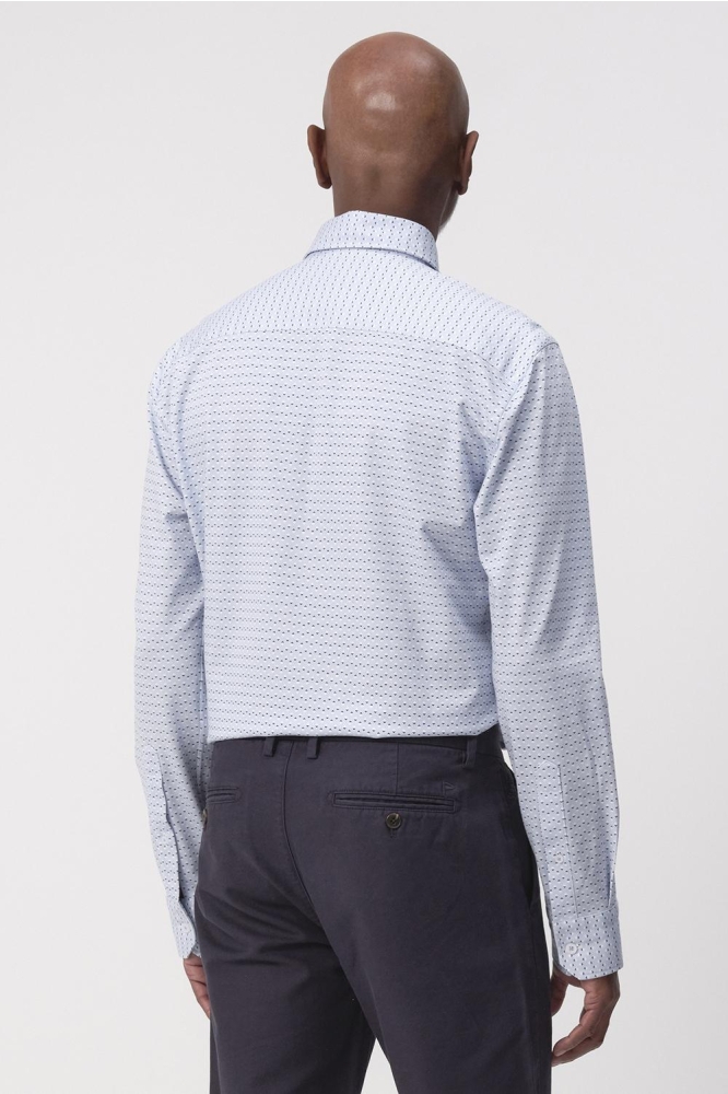 Campbell blauwe heren overhemd | Model achteraanzicht