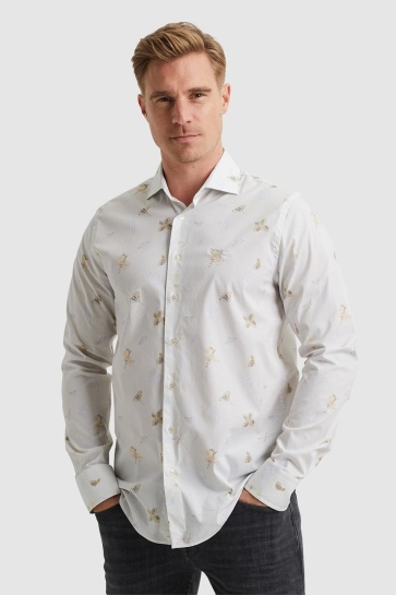 Vanguard long sleeve shirt print on fine po Beige