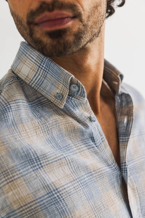 State of Art blauwe heren overhemd | Close up