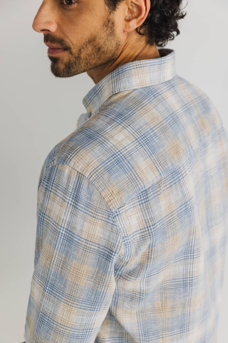 State of Art blauwe heren overhemd | Close up