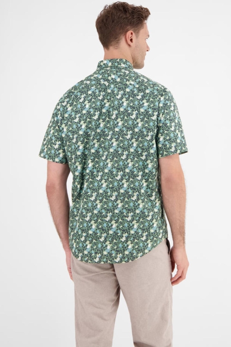 Lerros groene heren overhemd | Model achteraanzicht