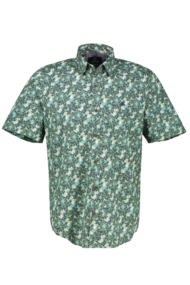 Lerros groene heren overhemd | Vooraanzicht