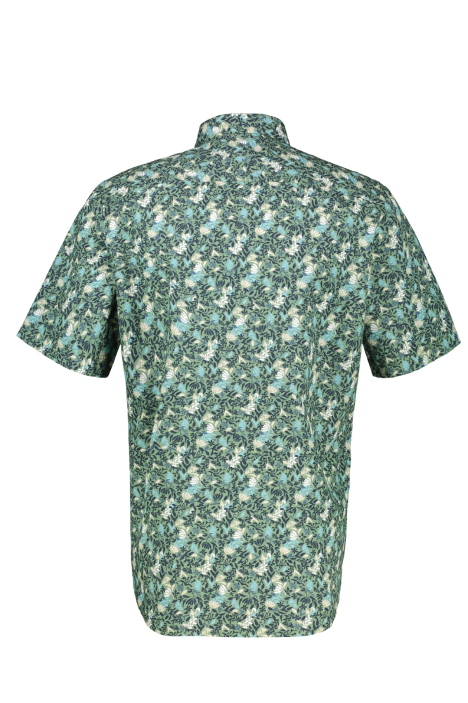 Lerros groene heren overhemd | Achteraanzicht