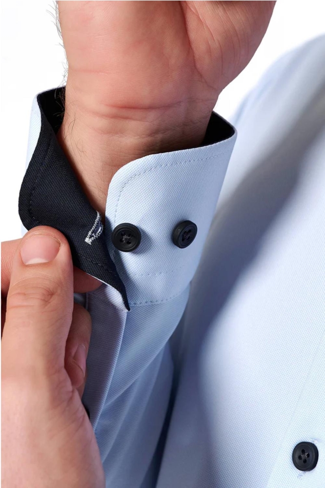 Pure H. Tico blauwe heren overhemd | Close up