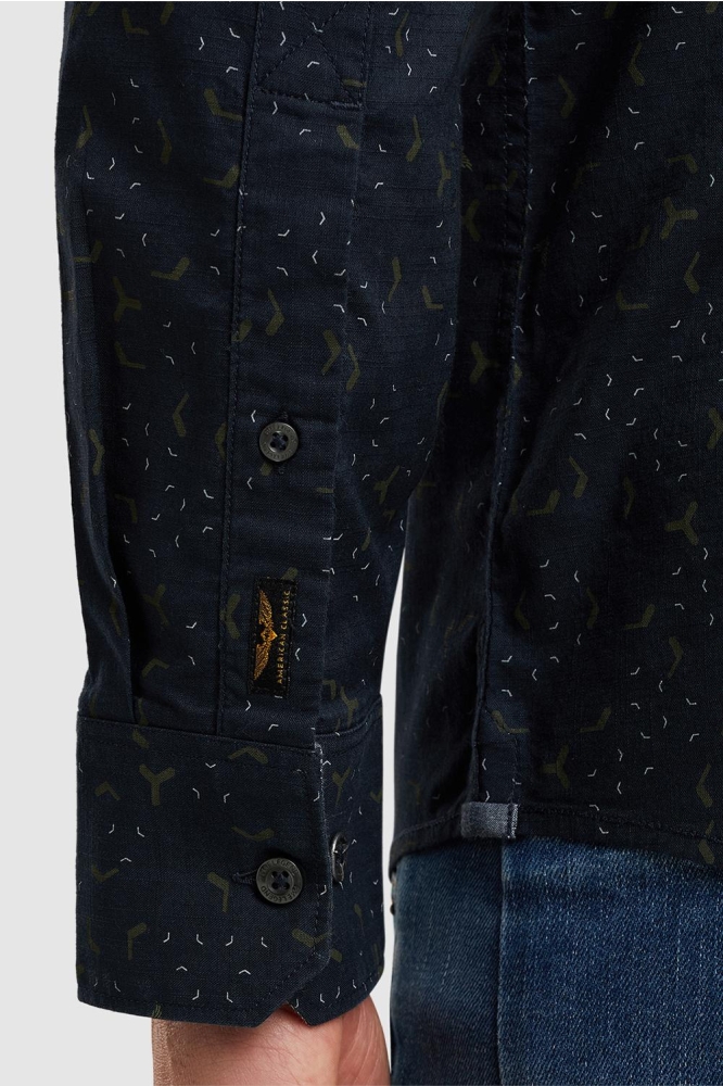 PME legend blauwe heren overhemd | Close up