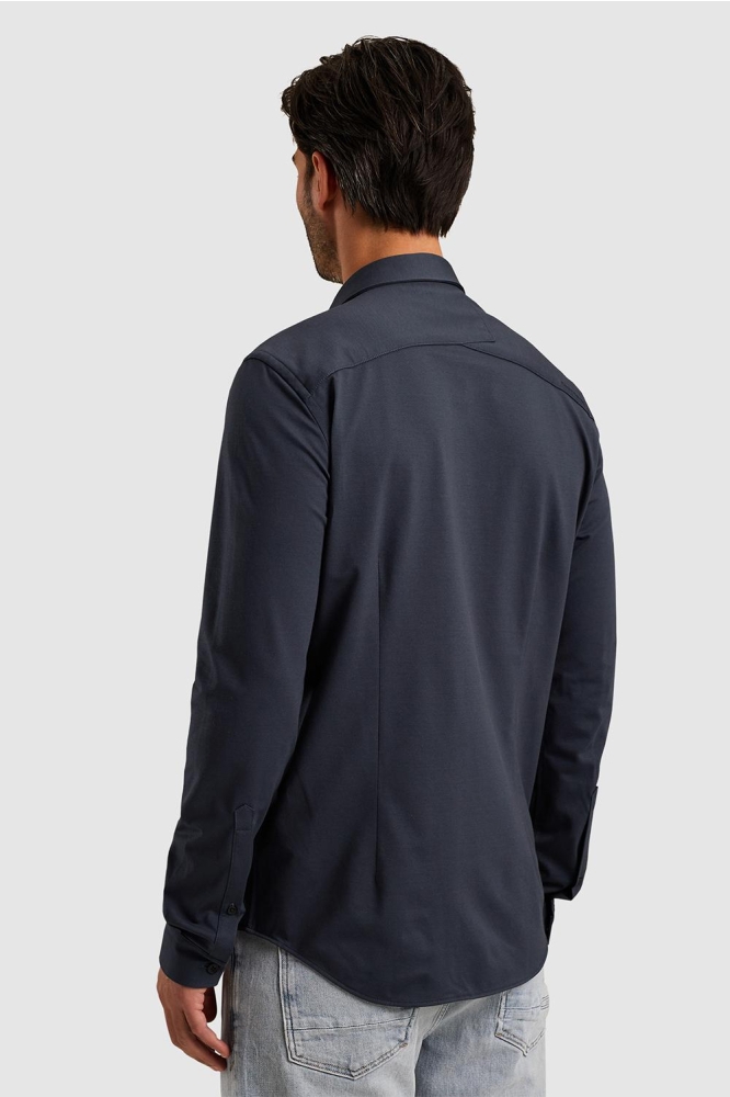 Cast Iron blauwe heren overhemd | Model achteraanzicht