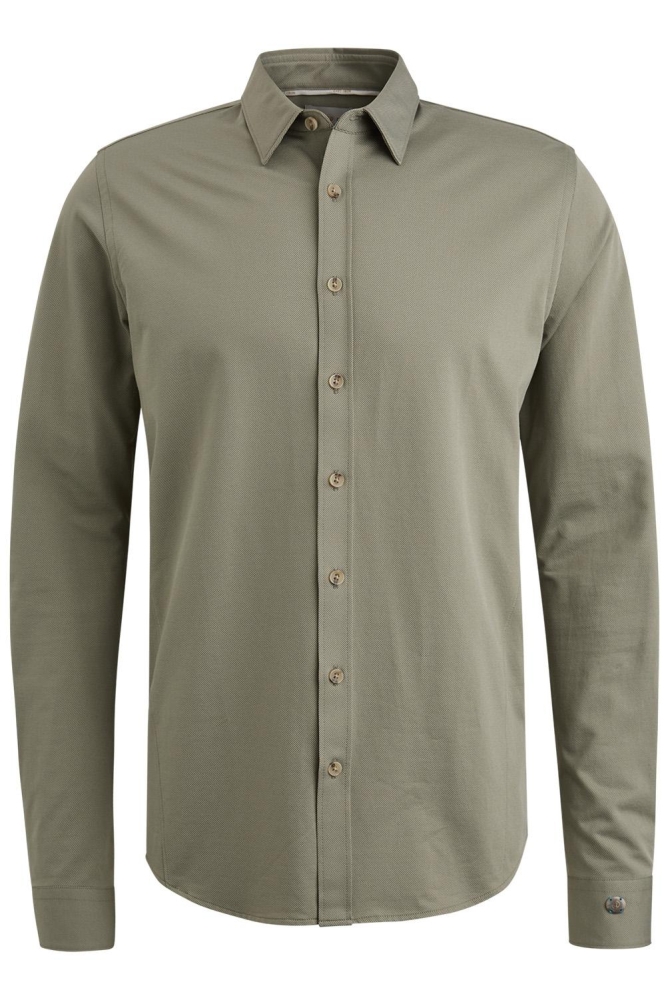 Cast Iron groene heren overhemd | Vooraanzicht