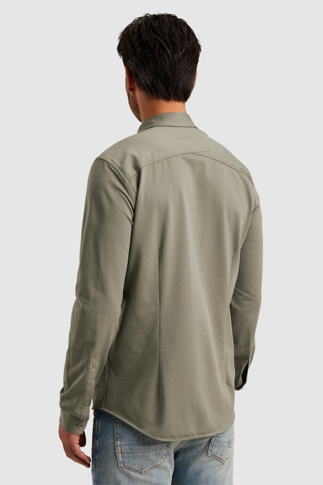 Cast Iron groene heren overhemd | Model achteraanzicht