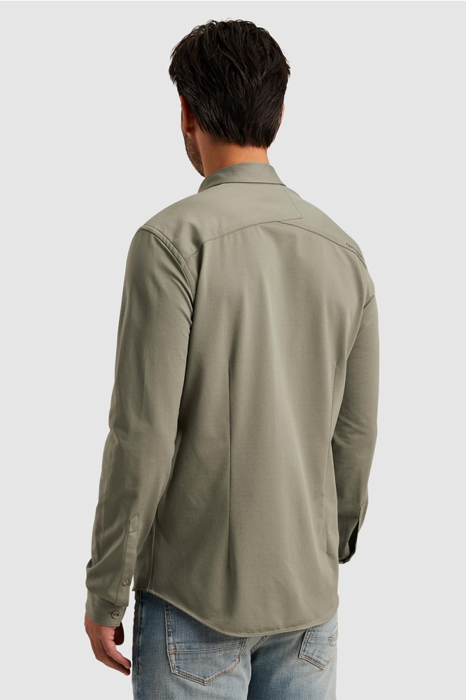 Cast Iron groene heren overhemd | Model achteraanzicht